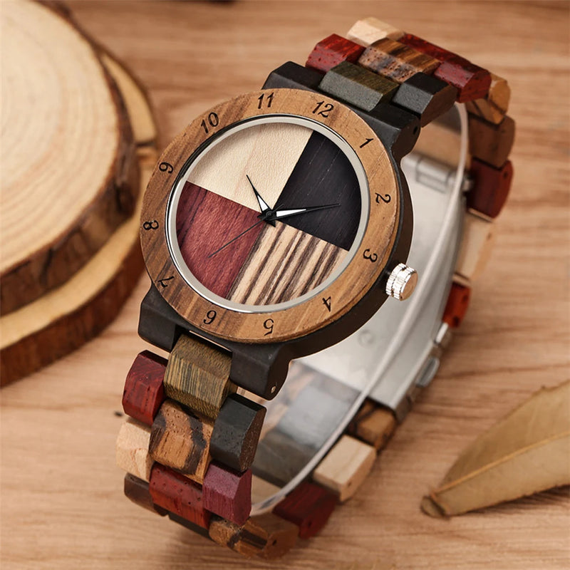 Relógio feminino de madeira