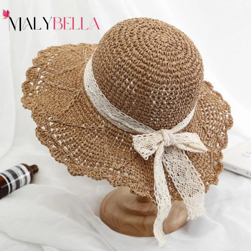 Chapéu de palha feminino com lacinho Malybella™