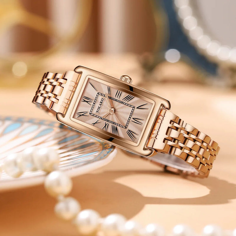 Relógio feminino retangular vintage