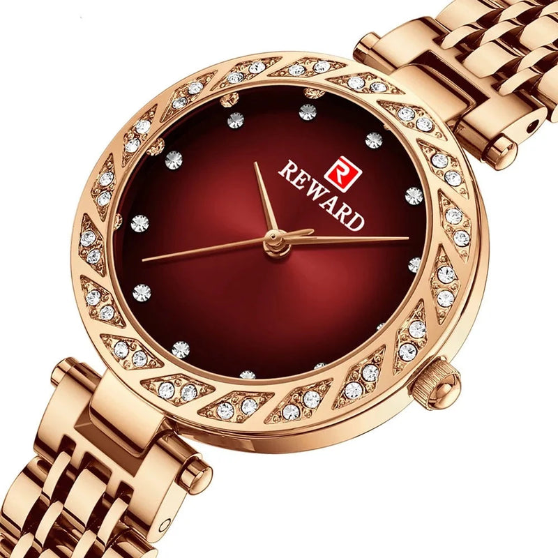 Relógio feminino dourado elegante