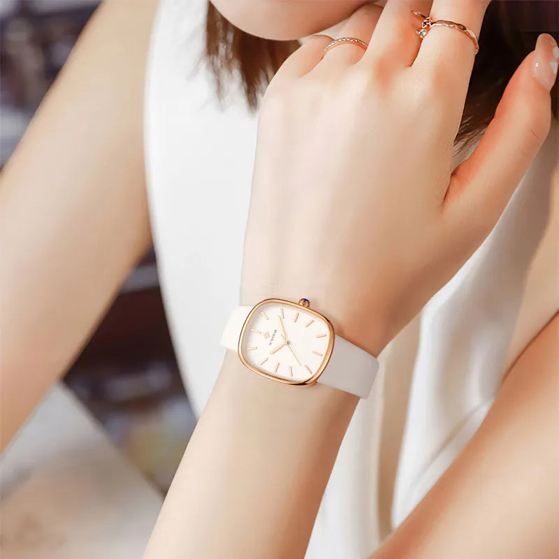 Relógio feminino com pulseira de couro Malybella™