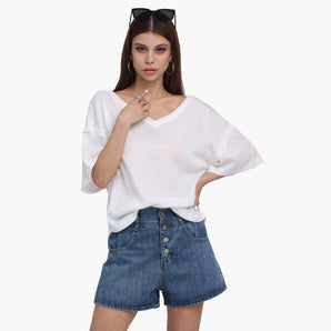 Blusa Peplum com decote em V