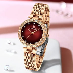 Relógio feminino dourado elegante