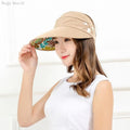 Chapéu de sol dobrável com viseira feminino